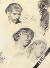 Franz xaver Simm - Composition de sept tudes orientales au crayon et  la gouache